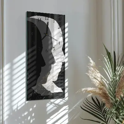 Stačiakampio stiklo laikrodis Veidas