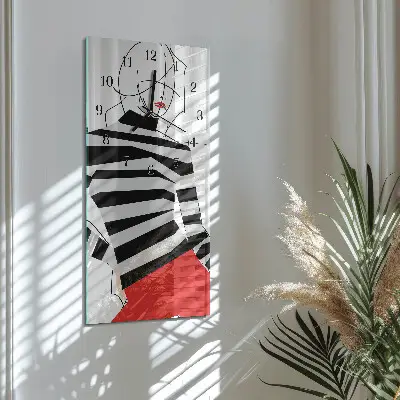 Vertikalus sieninis laikrodis Balta moteris