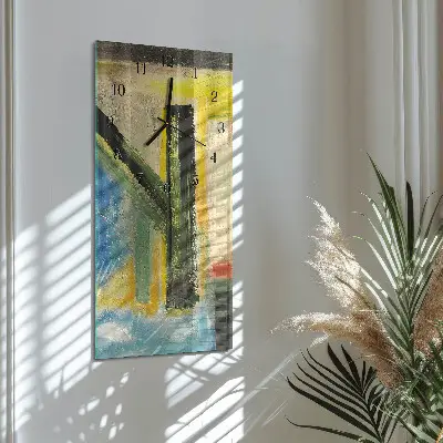 Stačiakampio stiklo laikrodis Raštas