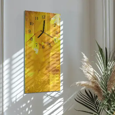 Stačiakampio stiklo laikrodis Lapai
