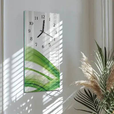 Stačiakampio stiklo laikrodis Abstrakti banga