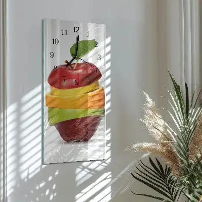 Stačiakampio stiklo laikrodis Vaisiai