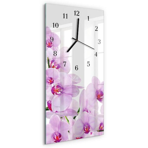 Stačiakampio stiklo laikrodis Orchidėjos