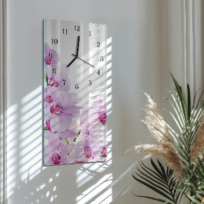 Stačiakampio stiklo laikrodis Orchidėjos