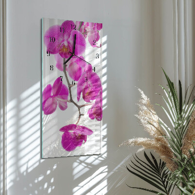 Stačiakampio stiklo laikrodis Orchidėjos