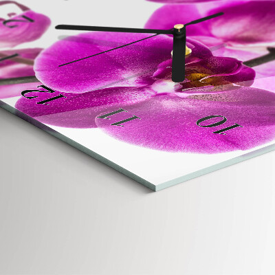 Stačiakampio stiklo laikrodis Orchidėjos
