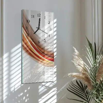 Stačiakampio stiklo laikrodis Abstrakčios linijos
