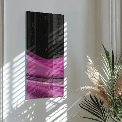Stačiakampio stiklo laikrodis Abstrakčios linijos