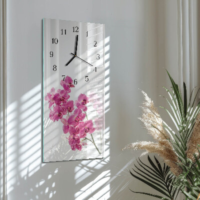 Stačiakampio stiklo laikrodis Orchidėjos