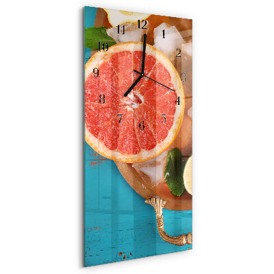 Stačiakampio stiklo laikrodis Greipfrutas