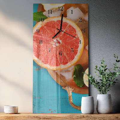Stačiakampio stiklo laikrodis Greipfrutas