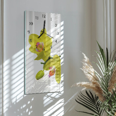 Stačiakampio stiklo laikrodis Orchidėja