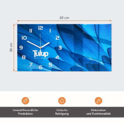 Stačiakampio stiklo laikrodis Sodo tulpės