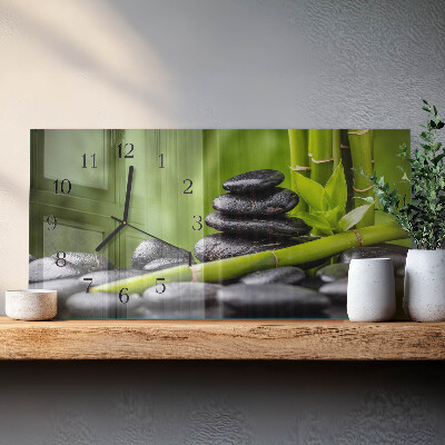 Stačiakampio stiklo laikrodis Meditacijos akmenys